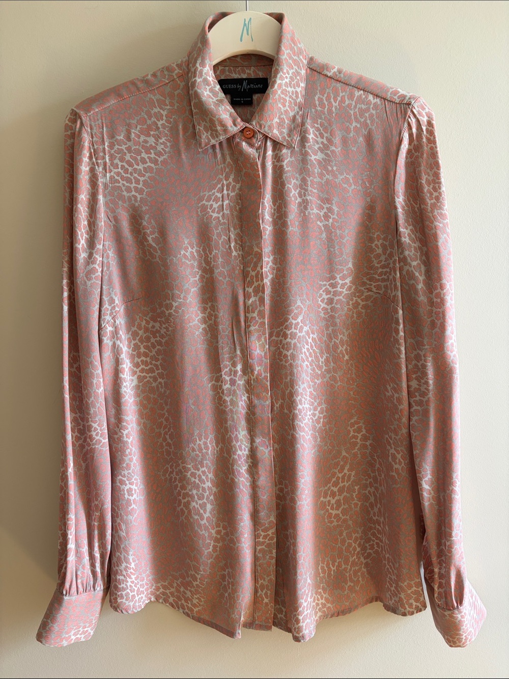 Guess by Marciano size S peach and grey blouse